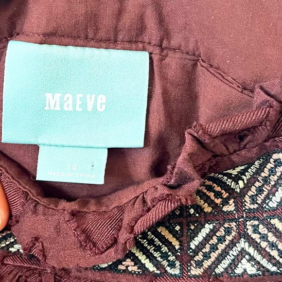 Maeve by Anthropologie bohemian skirt size 10 Diamond cut A line Skirt - Picture 7 of 8